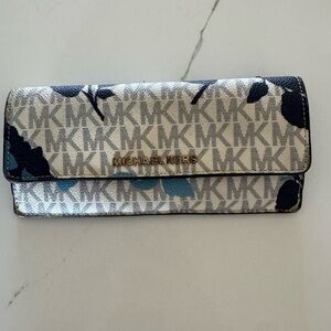 Michael Kors Blue and Black Logo Wallet